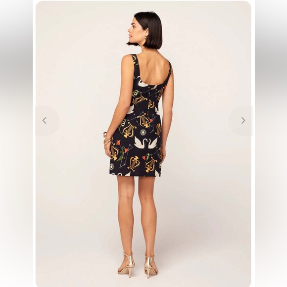 KITRI CONNIE CYGNUS AND LYRA PRINT MINI DRESS -
BLACK SWAN/LYRE - Picture 3 of 8